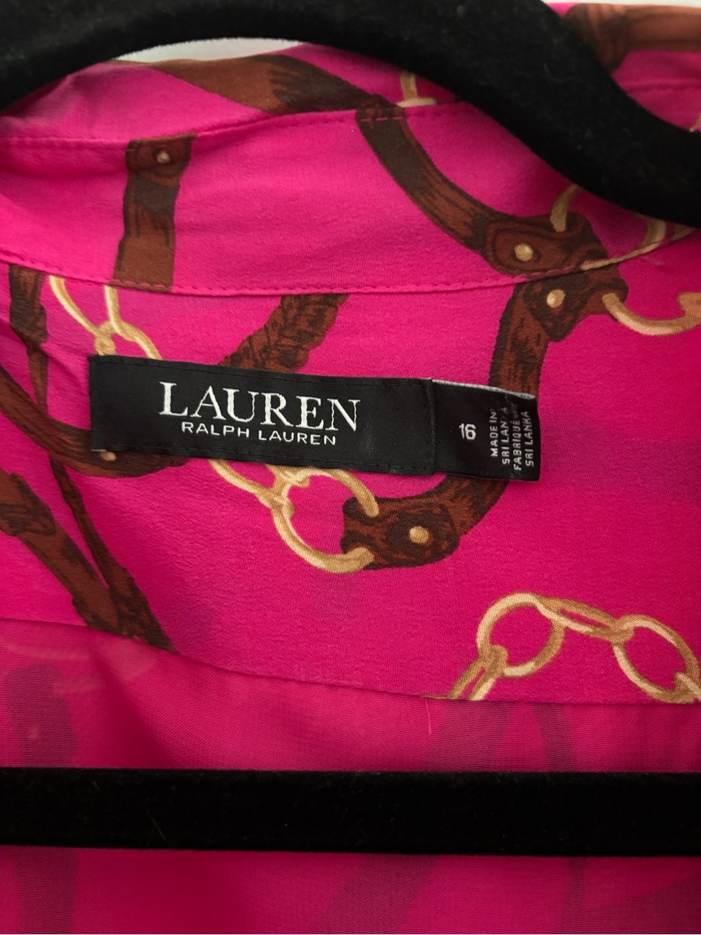 Ralph Lauren Pink Chain-Print Long Sleeve Shirt Dress - Picture 3 of 3